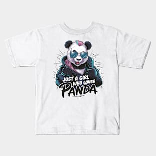 Just A Girl Who Loves panda Kids T-Shirt